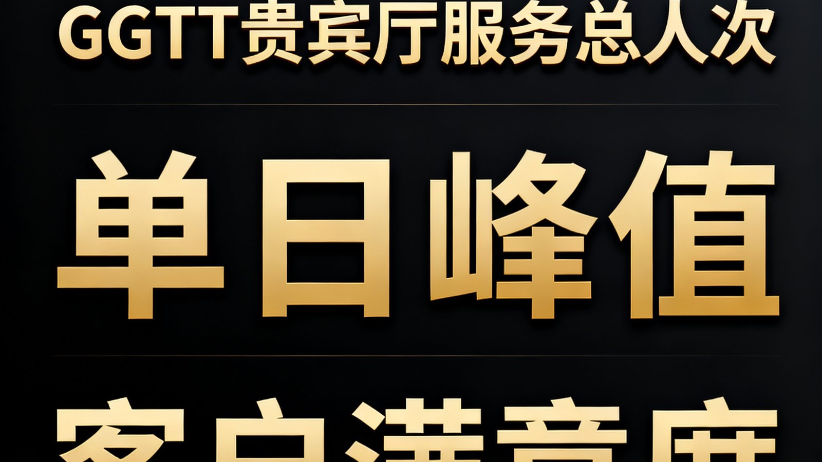 一张信息图表风格的展示画面，用深色背景衬托金色数据文字，突出显示2025年春运期间GBTJT贵宾厅的服务总人次、单日峰值和客户满意度等关键数字。